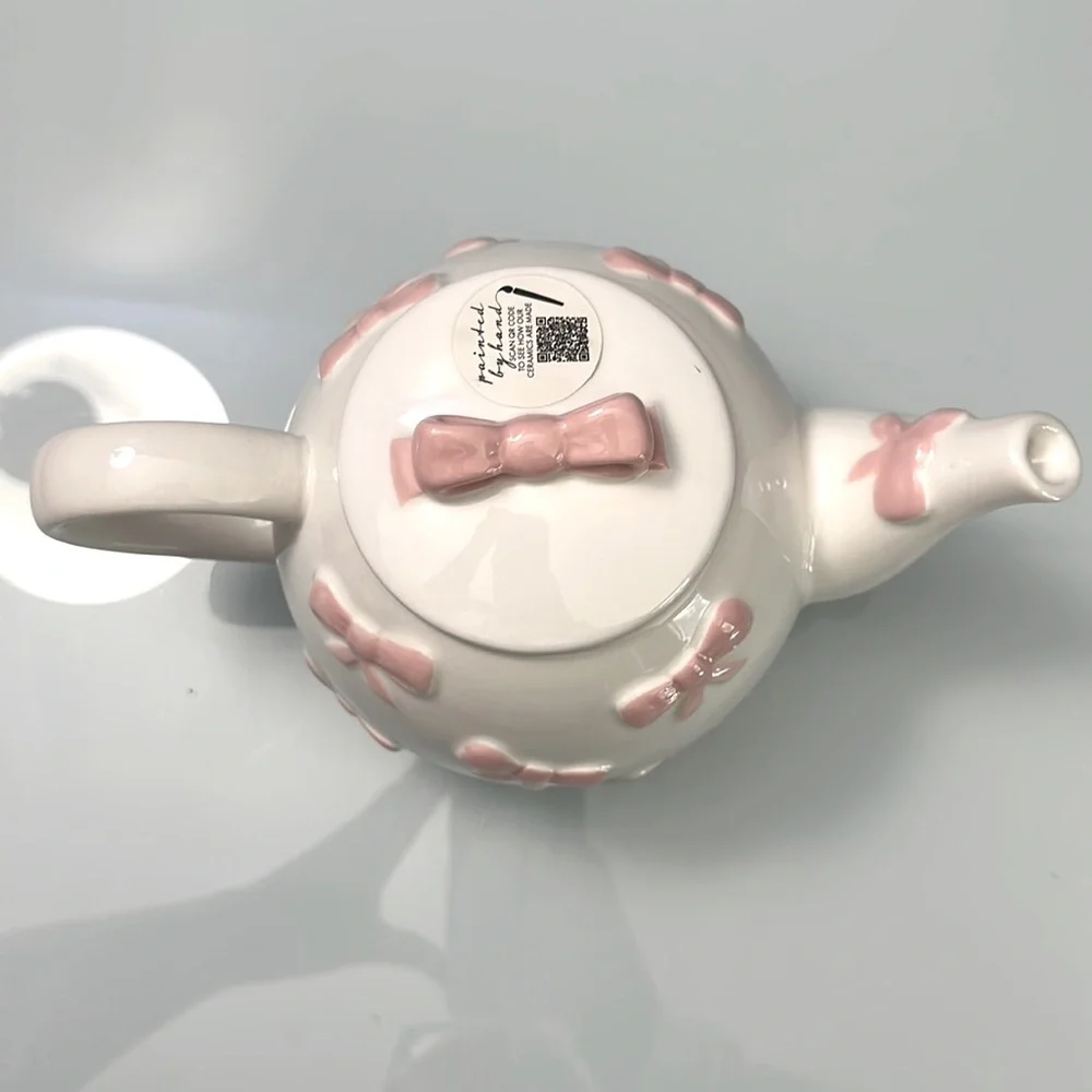 NWT Lang Pink Bow Teapot